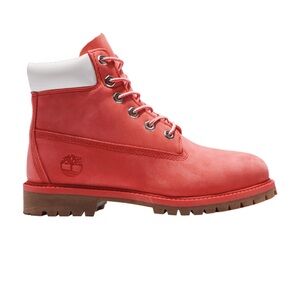 Junior Timberland Premium 6 Inch Waterproof Boot Medium Pink Nubuck Size 6.5